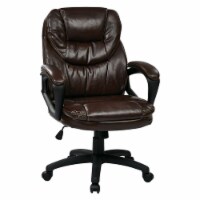 Faux Leather Chocolate Brown Managers Chair with Padded Arms