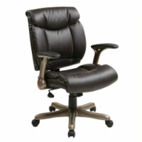 Bonded Leather Office Chair in Cocoa Brown and Espresso