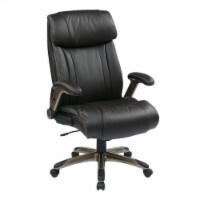 Bonded Leather Office Chair in Cocoa Brown and Espresso