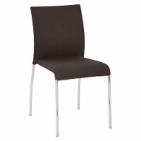 Conway Stacking Chair in Chocolate Brown with Chrome Legs Fabric  2-Pack