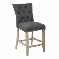 Preston 24 in Counter Stool in Marlow Charcoal Gray Fabric with Silver NH 2-Pack