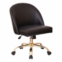 Layton Mid Back Office Chair in Black PU with Gold Finish Base