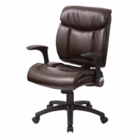 Managers Chair with Flip Arms in Chocolate Brown Faux Leather