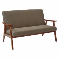 Davis Loveseat in Klein Otter Brown Fabric with Medium Espresso Frame K/D
