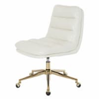 Legacy Faux Leather Swivel Armless Office Chair in White