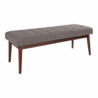 West Park Bench in Cement Gray Fabric with Coffee  Legs