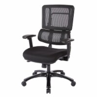 Vertical Black Mesh Back Chair with Shiny Black Base