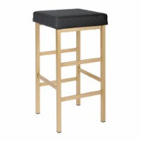 OSP Home Furnishings 30 Gold Backless Stool in Black Vinyl Perspective: Main