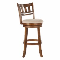 Swivel Stool 30  with Slatted Back in Burnt Brown Finish