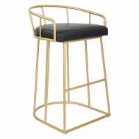 Luna 30  Barstool in Black Faux Leather by OSP Home Furnishings