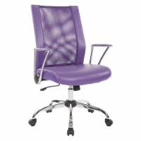 Bridgeway Office Chair with Purple Woven Mesh Fabric and Chrome Base
