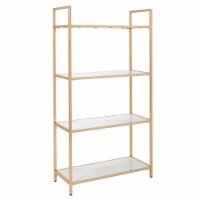 Alios Bookcase in White Gloss finish with Rose Gold Chrome Plated Base
