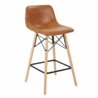 Allen 26  Counter Stool in Sand Caramel Faux Leather 2 Pack