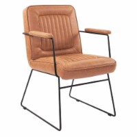 GT Chair in Sand Brown Faux Leather with Black Sled Base