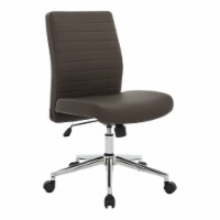 Mid-Back Managers Chair Chocolate Brown Bonded Leather with Chrome Finish Base