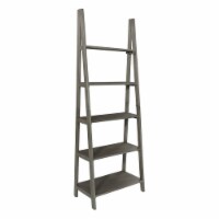 Hillsboro Wood and Wood Veneers Ladder Bookcase in Gray Washed Finish