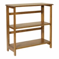 Bandon 3 Shelf Bookcase in Ginger Brown with Folding Assembly