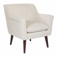 Dane Accent Chair in Wheat Cream fabric with a Dark Coffee Finish Legs