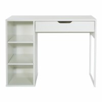 Ravel 40 W Desk in Engineered Wood White Finish by OSP Home Furnishings