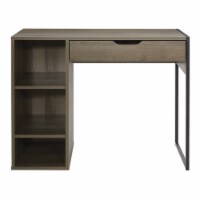 Ravel 40 W Desk in Engineered Wood Gray Oak Finish by OSP Home Furnishings
