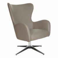 OSP Home Furnishings Wilma Swivel Armchair in Dillon Stratus Gray Faux Leather