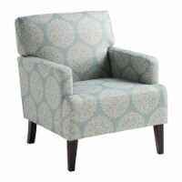 Carrington Armchair in Gabrielle Blue Sky Fabric and Solid Wood Espresso Legs
