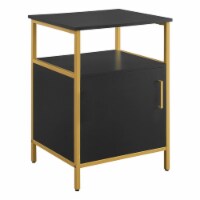 Modern Life Black Utility Table Printer Storage Stand with Gold Metal Legs