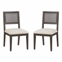 Lantana Dining Chair in Linen Cream Fabric and Rustic Gray Finish 2-Pack