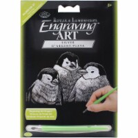 Silver Foil Engraving Art Mini Kit 5 X7 -Penguin Chicks