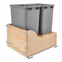 Rev-A-Shelf Double Pull Out Trash Can for Inset Cabinets 50 Qt, 4WCSC-2150DMND-2