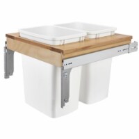 Rev-A-Shelf 4WCTM-24DM2 Double 35 Quart Top Mount Pullout Waste Container, White