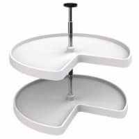 Rev-A-Shelf 28 Inch Lazy Susan Kidney Polymer 2-Shelf, White, 3472-28-11-52