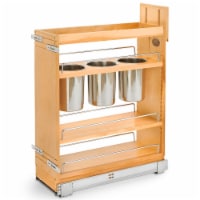 Rev-A-Shelf 8 Pull Out Kitchen Cabinet Organizer w/Utensil Holder, 448UT-BCSC8C