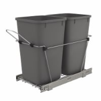 Rev-A-Shelf RV-15KD-13C-S 27 Quart Double Pull-Out Waste Basket Containers, Gray