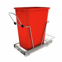 Rev-A-Shelf Pull Out Trash Can 35 Qt for Kitchen Cabinets, Red, RV-12KD-16C-S