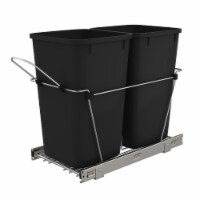 Rev-A-Shelf Double Pull Out Trash Can 27 Qt for Kitchen, Black, RV-15KD-18C S