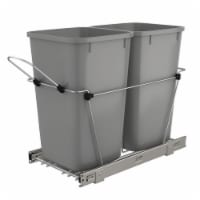 Rev-A-Shelf Double Pull Out Trash Can 27 Qt for Kitchen, Silver, RV-15KD-17C S