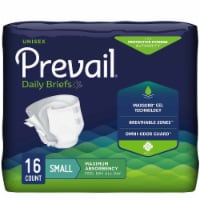 Prevail Adult Incontinence Brief S Heavy Absorbency Mat Body Shape, PV-011, Maximum, 16 Ct