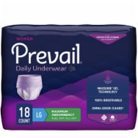 Prevail For Women Daily Disposable Underwear Female Large, Maximum, 18 Ct