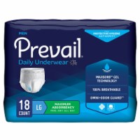 Prevail Disposable Underwear Male Large, Maximum, 18 Ct