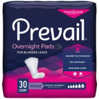 Prevail Daily Pads Overnight Female Incontinent Pad Overnight 16 L PVX-120, Overnight, 30 Ct