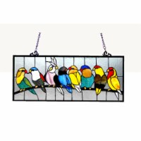 Chloe CH1P153AY25-GPN 25.5 x 10.5 in. Lighting Birdies Tiffany Glass Featuring Birds Window P