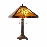 CHLOE Lighting INNES Tiffany-style 2 Light Mission Table Lamp 16 Shade
