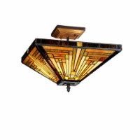 INNES Tiffany-style 2 Light Mission Semi-flush Ceiling Fixture 14  Shade