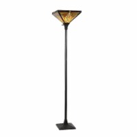 CHLOE Lighting INNES Tiffany-style 1 Light Mission Torchiere Floor Lamp 14 Shade