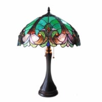 CHLOE Lighting AMOR Tiffany-style 2 Light Victorian Table Lamp 16 Shade