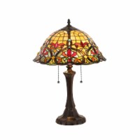 CHLOE Lighting BERTRAM Tiffany-style 2 Light Victorian Table Lamp 18 Shade
