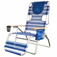 Ostrich 3-N-1 Altitude 16 Inch High Outdoor Reclining Beach Lounge Chair, Blue