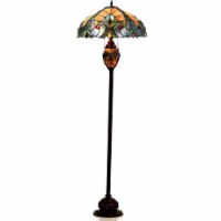 CHLOE Liaison Tiffany-style 3 Light Victorian Double Lit Floor Lamp 18  Shade