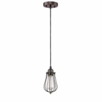 60 Watt Bulb Cage Metal Frame Pendant Light, Bronze